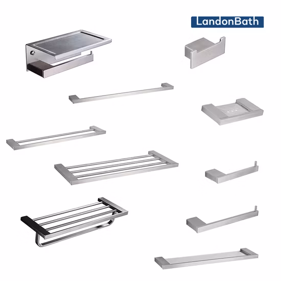 Modern 6 PCS Bath Hardware Set Modern Luxury Matte Black Hotel Bathroom Products Bath Accessories